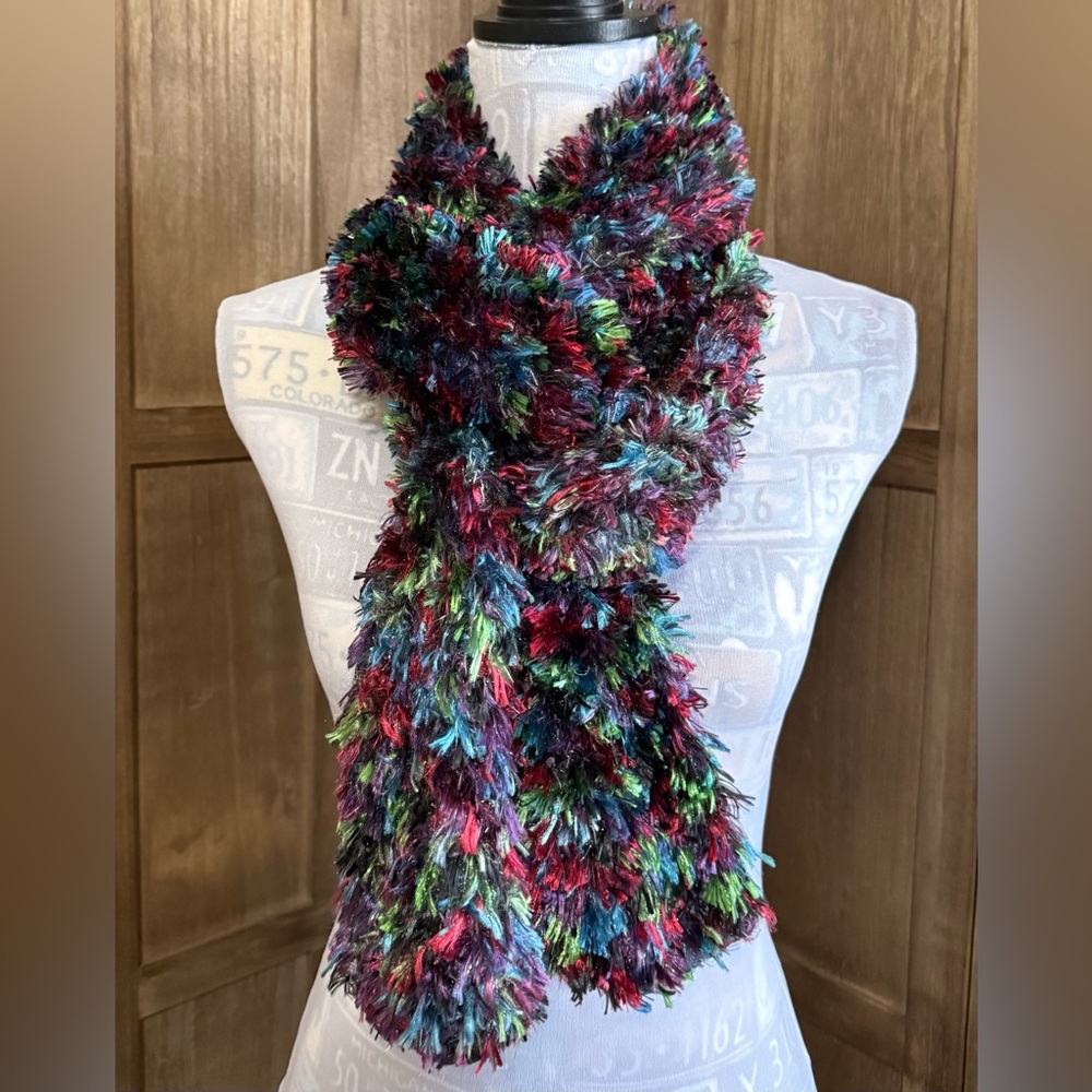 Colorful Fuzzy Scarf - Picture 3 of 3